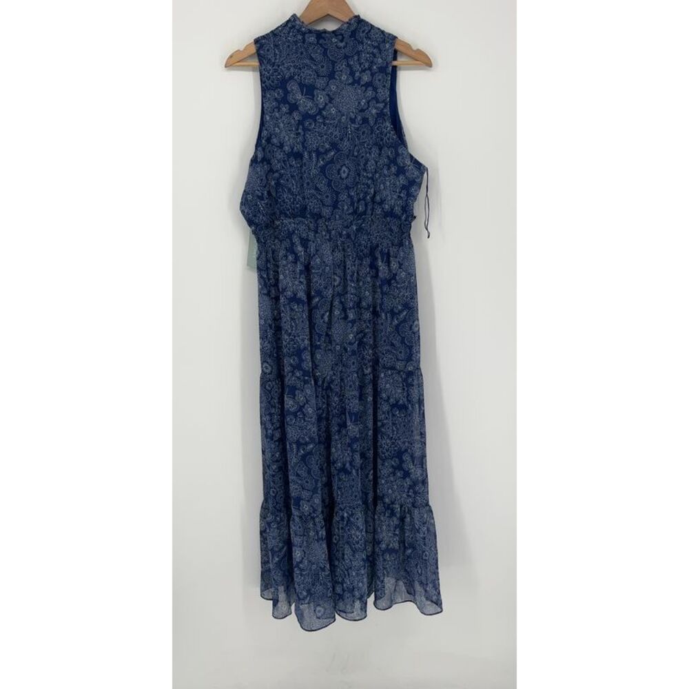 London Times Neck Smocked Maxi in Monotone